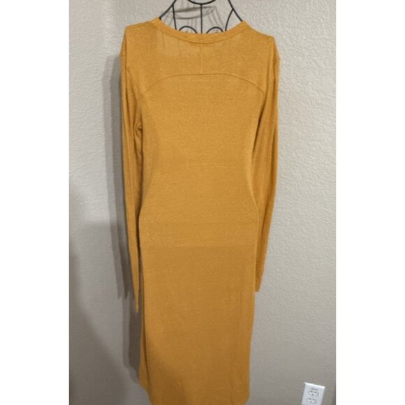 Free People FP Beach Maxi Dress Thick Ribbed V-Neck In Mustard orange Size XS - Picture 9 of 9